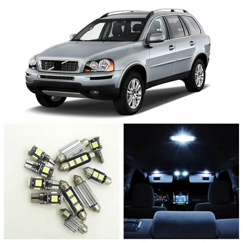 

20pcs No Error White Canbus LED Light Car Bulbs Interior Package Kit For 2002-2011 Volvo XC90 Map Dome Trunk Door Lamp