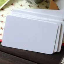 Пустой белый мини Бумага карты 9*5.4 см DIY сообщения приветствия закладки 100 шт./лот