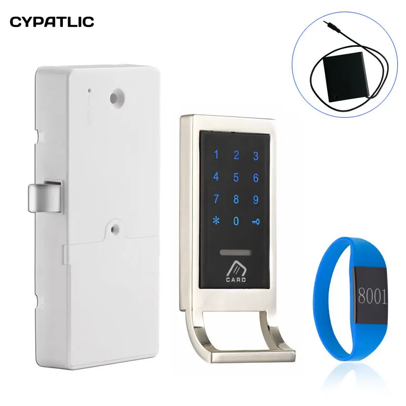 CYPATLIC цифровой умный светодиодный сенсорный экран с клавиатурой, паролем, электронным кодовым номером, шкафчиком, замком для шкафчика или ящика - Цвет: Sliver