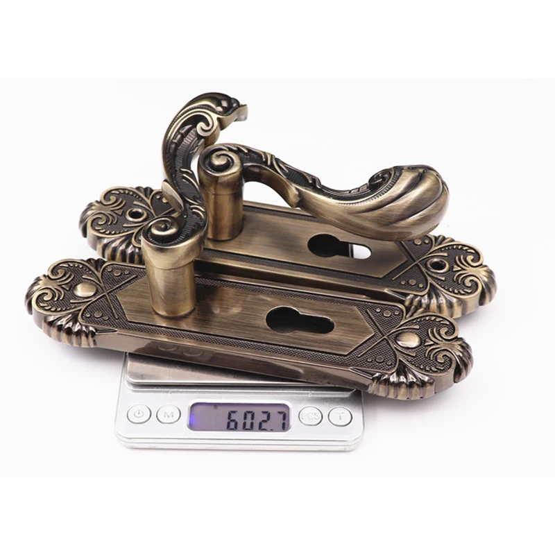 

1xEuropean Indoor Latch DIY Door Panel Lock Handle Key Cylinder Antique 2 Colors