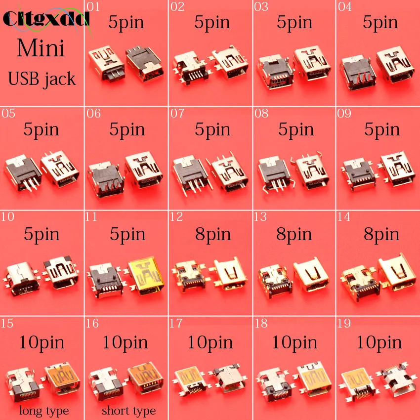Разъем cltgxdd для MP3 MP4 usb Тип B 5pin 8pin10pin SMT SMD Запасные части|Соединители| |