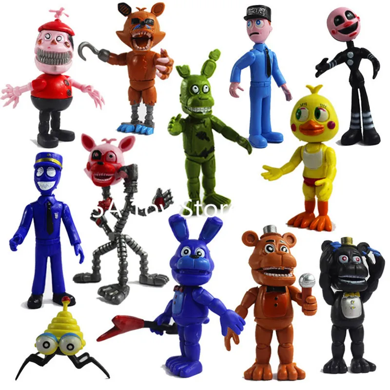 12 шт./лот Five Nights At Freddy's FNAF Bonnie Foxy Freddy Fazbear Night Toys фигурку 10 см|Игровые фигурки и