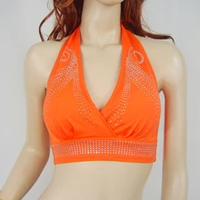 Женский костюм для танца живота топ бюстгальтер Алмазная блузка Топ для йоги 9 цветов