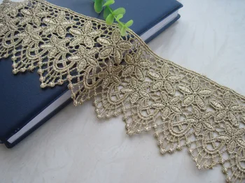 

2Yards / Lot Gold Soluble Lace Trim DIY Handmade Accessories Clothing Accessories 7cm RS601