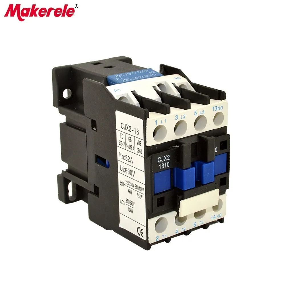 Cjx21810 Electric Motor Contactor 18a 3p+1no Coil Voltage 380v 220v