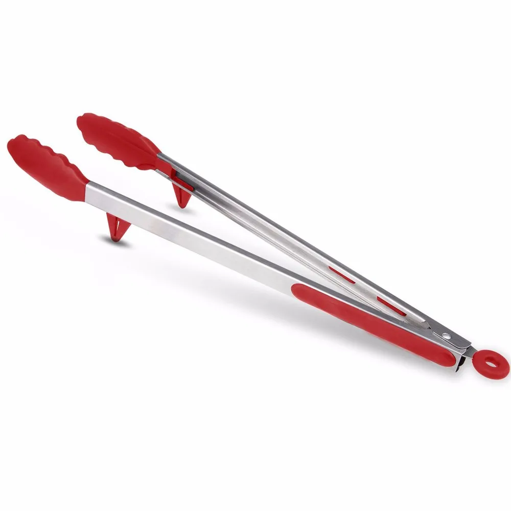 9 Inch Extra Long Tong Kitchen Tongs Heat Resistant Cooking Tongs
