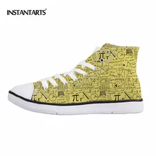 INSTANTARTS best подарки детям кроссовки Классические Высокая парусиновая обувь для хип-хопа для маленьких девочек и мальчиков Математика узор Дети спортивная обувь