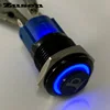Zusen 16mm high head Ring illuminated momentary push button switch without fixing(ZS16F-11E/B/12V/A with horn symbol) ► Photo 1/4