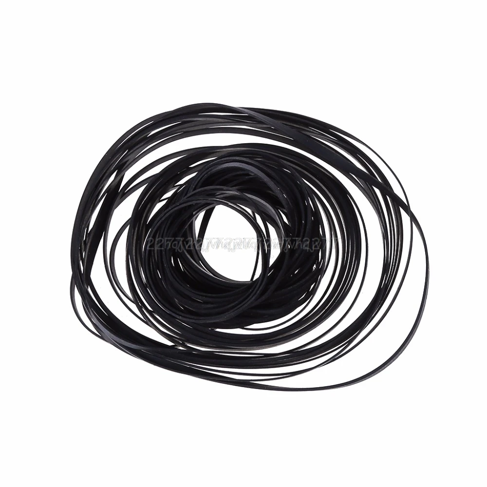 50PCS Universal Mix Cassette Tape Machine Belts Assorted Common Flat Rubber Belt for Recorders DVD Grocery My06 19