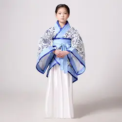 Для маленьких девочек Hanfu Костюмы древней китайской юбка принцессы костюм национальный костюм производительность дети цветочный Косплэй