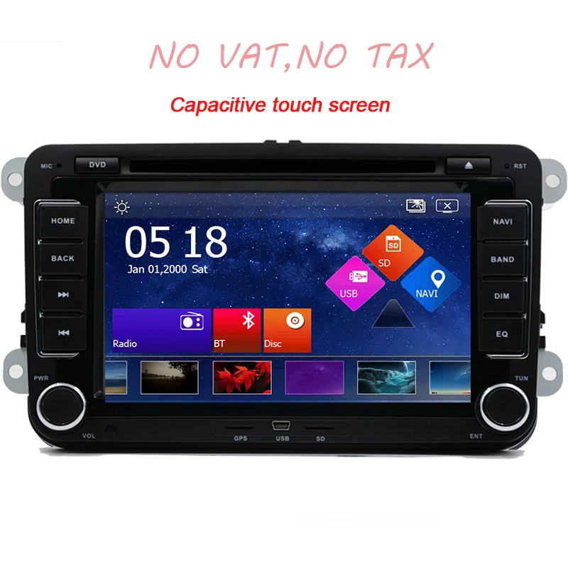 2Din 7 Capacitive Screen Car DVD for VW JETTA PASSAT/B6/CC GOLF 5/6 POLO Touran Tiguan Caddy with GPS Navigation & Canbus источник света для авто eco fri led 2 x canbus t10 w5w samsung 5630 smd vw golf 5 6 jetta 3c passat cc b7 tiguan bmw benz audi