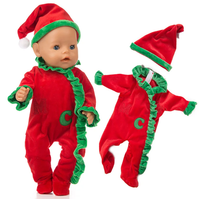 Костюм для куклы подходит для 43 см, Рождественская одежда, кукла для новорожденного, Кукла Реборн, Одежда для куклы и 17 дюймов, аксессуары для куклы унисекс