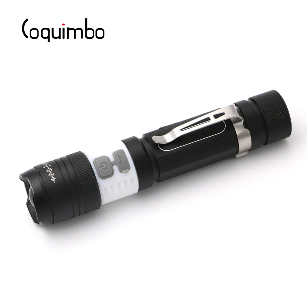 

Coquimbo Super Mini LED Flashlight USB Charged 3 Modes Tactical Design Power By 1x18650 Battery Powerful Torch Light