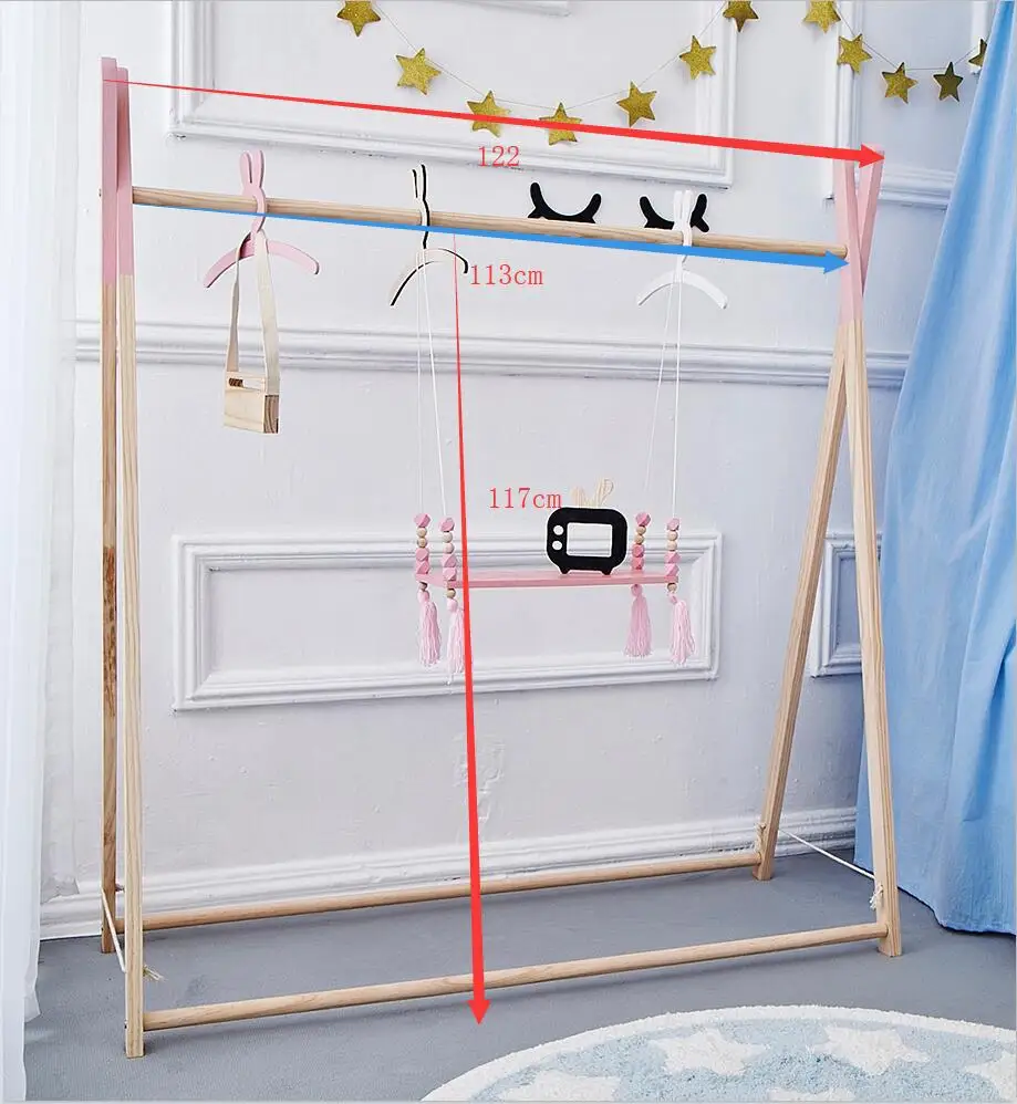 Ins скандинавский стиль простой напольный стеллаж для хранения одежды стрельба реквизит детская комната украшение стеллаж для хранения одежды