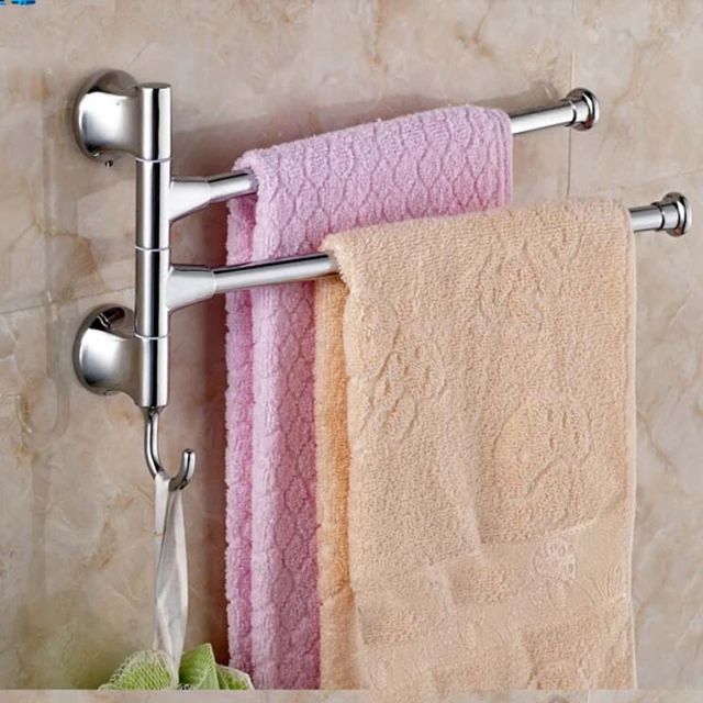 Swivel Towel Bars Wall Mounted Stainless Steel Towel Bars Hangers Two