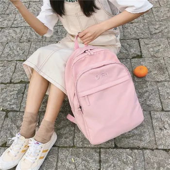 

Letter Embroidery Women Backpack High Quality Waterproof Nylon Multipurpose Backpack Teenage Girls Leisure Schoolbag Travel