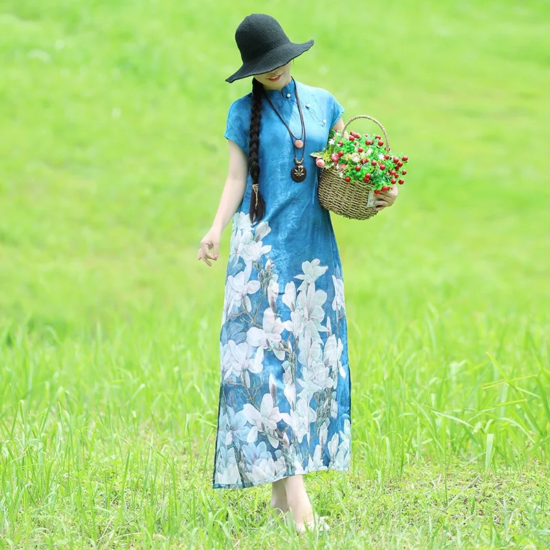 Best Price Cheap B0GUI 2018 Summer Women Dress Floral Cheongsam Chinese Traditional Dresses Half Sleeve Mandarin Collar Vintage Robe Femme Best Price Cheap B0GUI 2018 Summer Women Dress Floral Cheongsam Chinese Traditional Dresses Half Sleeve Mandarin Collar Vintage Robe Femme