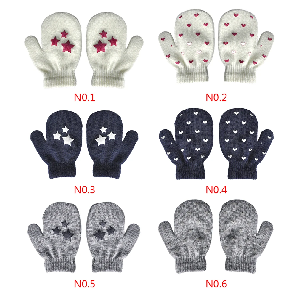 Новинка, 1 пара, носки в форме сердца в Звездном стиле с милым принтом детский акриловый теплые перчатки 1-4 года старые виды зима-осень перчатки