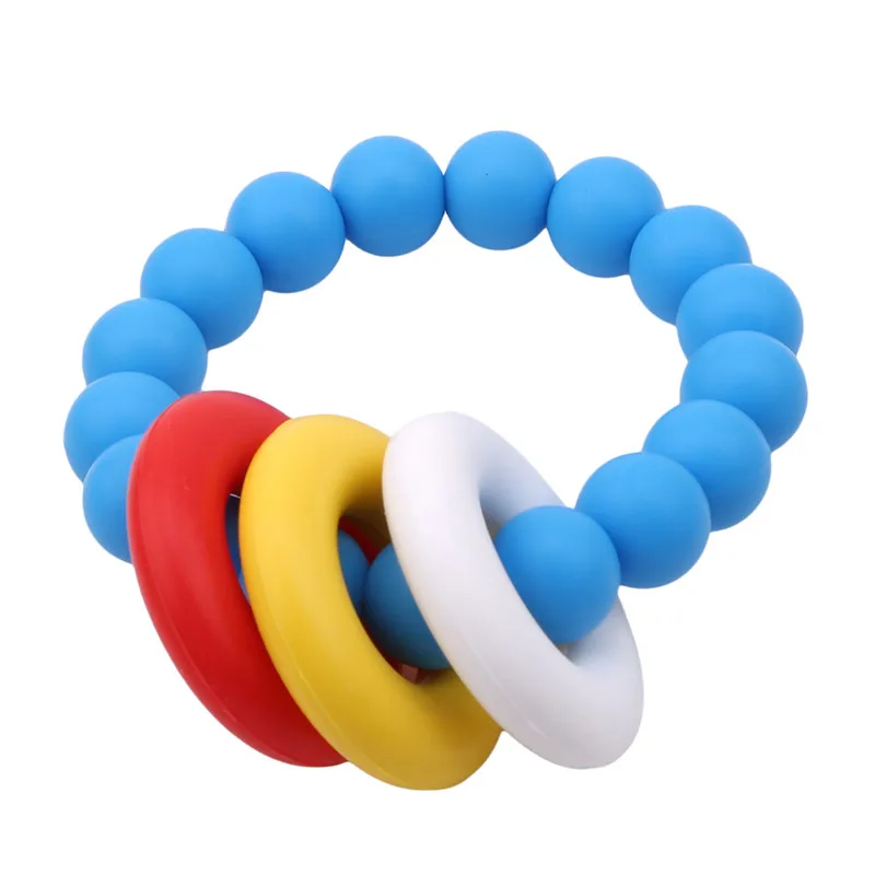 Baby Bracelet Shaped Jewelry Teething For Baby Silicone Beads Baby Rattle Stroller Accessories