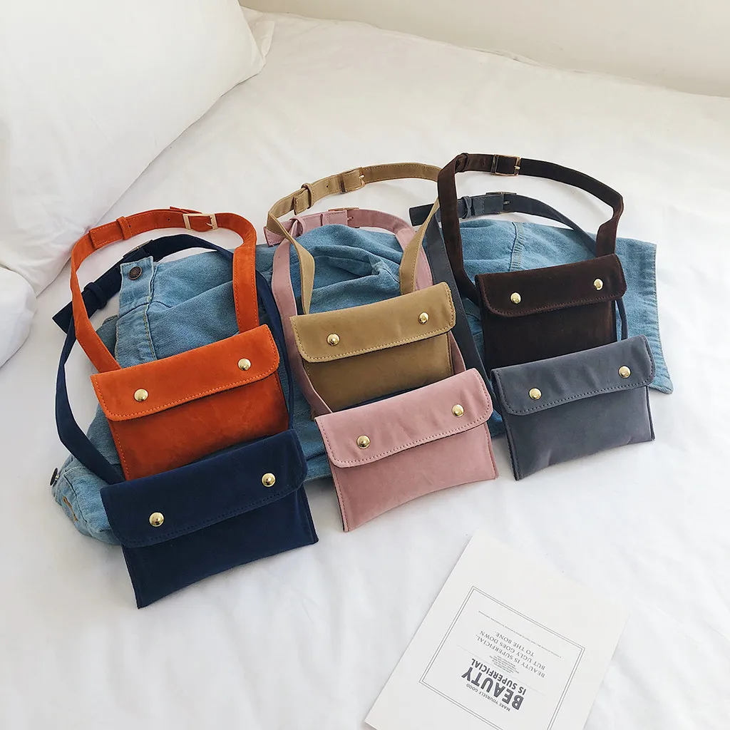 

2018 Fanny Pack Women Belt Bag Leather Waist Bag Fashion Women's Pure Color PU Messenger Shoulder Chest pochete homem