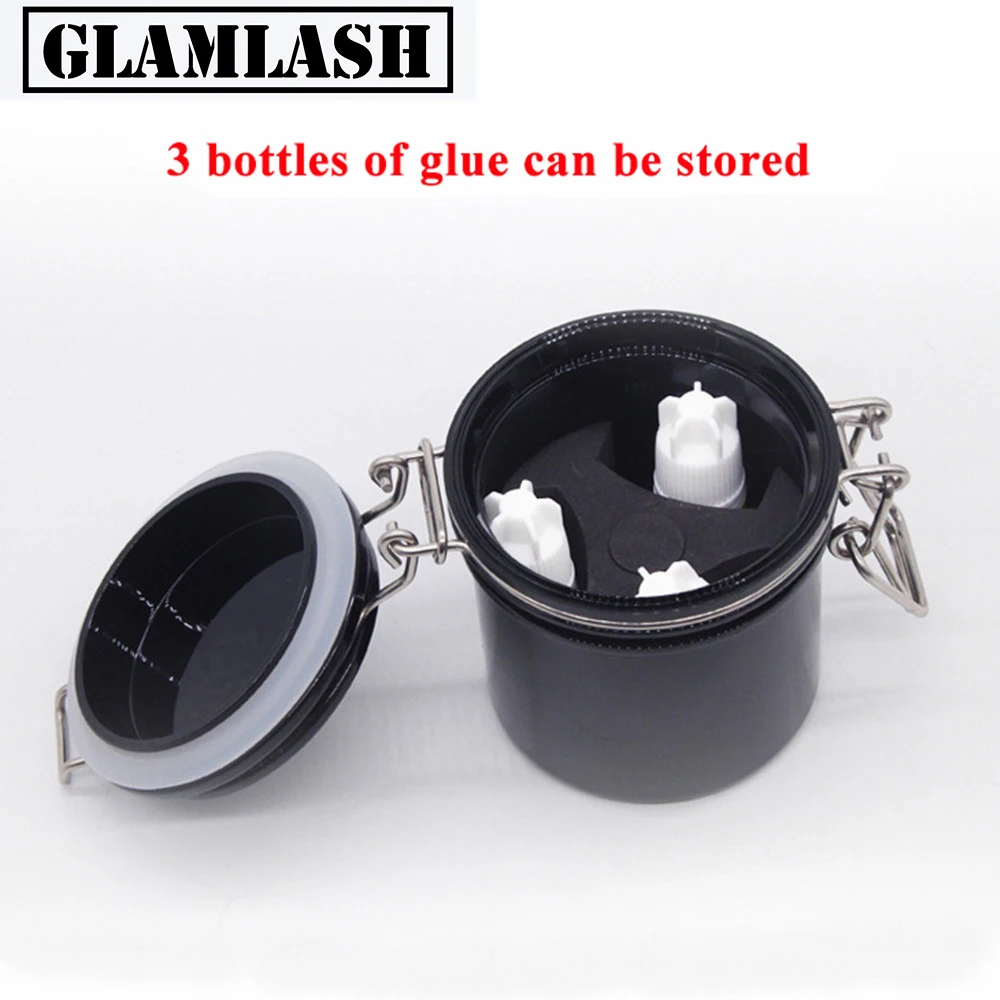 

GLAMLASH Eyelash Glue Activated Carbon Storage Tank Container Storage Sealed Storage Jar For Eyelash Extension Makeup Tools
