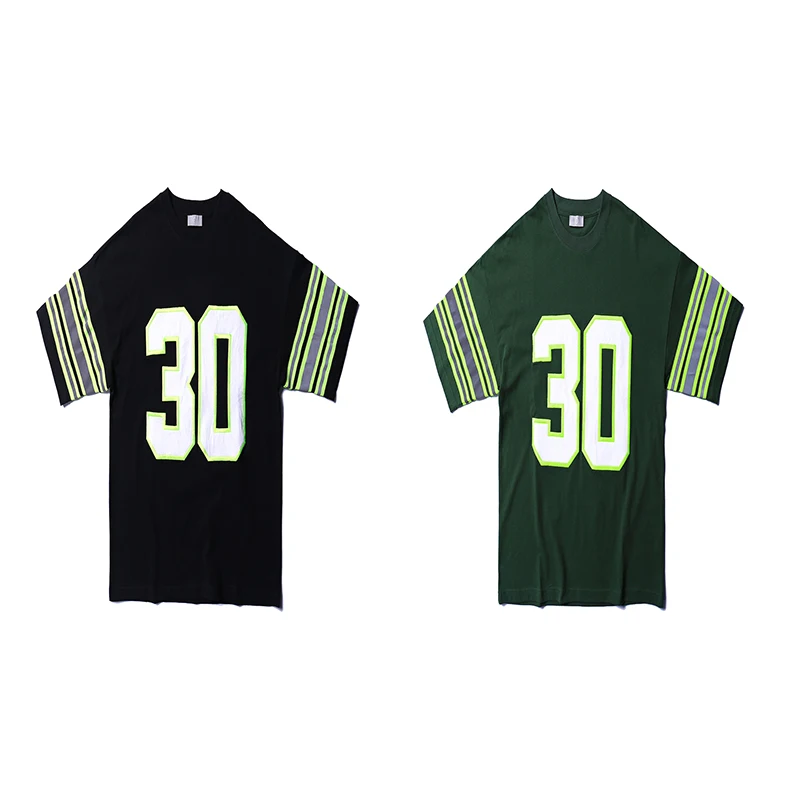 

Palm Angels 19SS New 3M Reflective T-Shirts Embroidered number 30 Palm Angels Printed Logo Reflective stripes Men Loose Tees