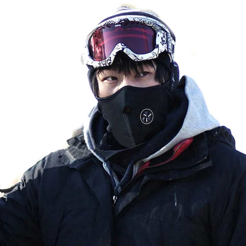 Салли лицо Зима холодная погода унисекс маска для лица Мотоцикл Сноуборд шеи грелка неопрен флис черный розовый маска рот маска