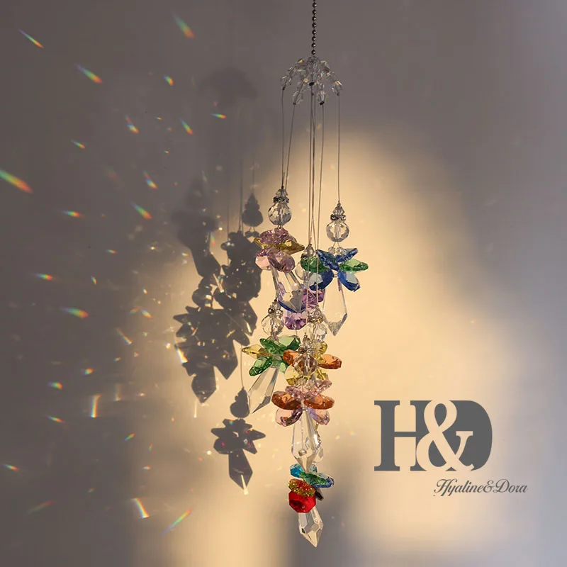 

H&D Hanging Crystal Guardian Angel Window Sun Catcher Rainbow Maker 38mm Icicle Prism Pendant
