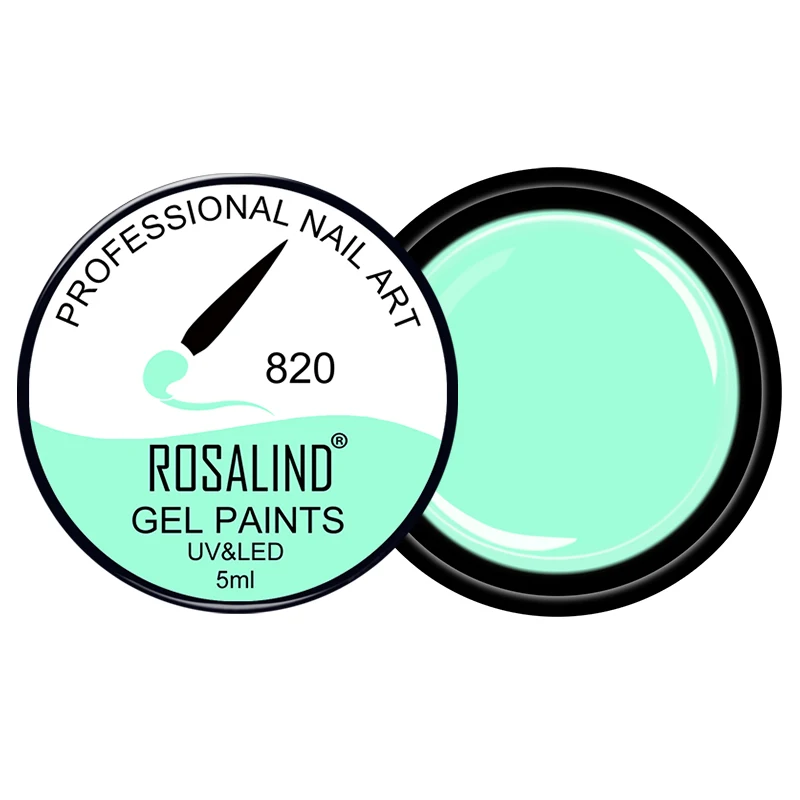 Rosalind, 5 мл, чистый цвет, краска для ногтей, Цветной Гель-лак для ногтей, стойкий светодиодный гель для ногтей, маникюрный дизайн, красивый Гель-лак - Цвет: 820