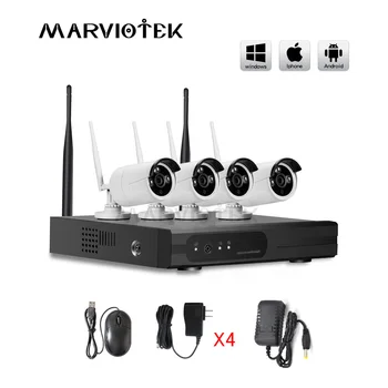 

4CH 1080P HD IP Camera WIFI NVR Kit P2P IR Night Vision Wireless Security Camera System Outdoor 720P CCTV Camera System Outdoor
