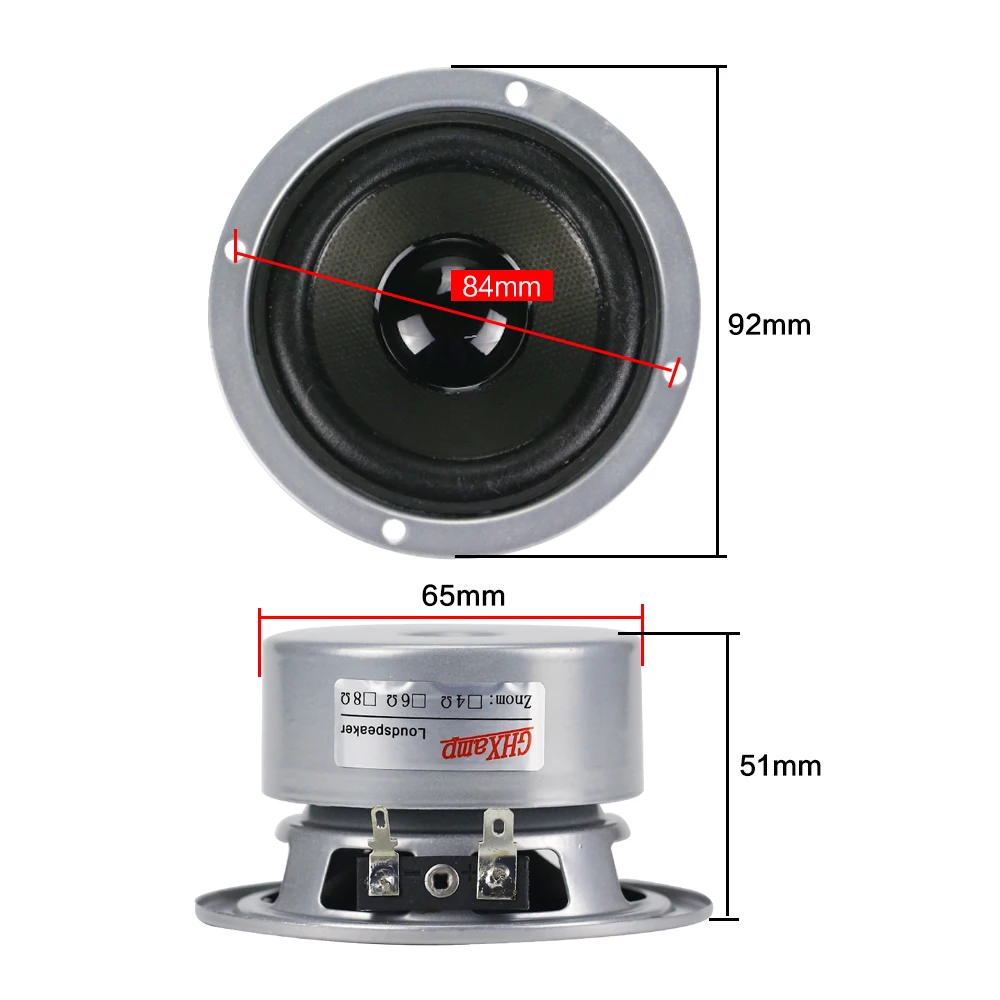 GHXAMP 4ohm 3 Inch Full Range Speaker Unit