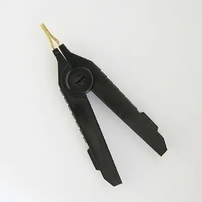 Black Nonslip Handle LCR Kelvin Battery Test Clip Pointed Mouth Alligator Clamp