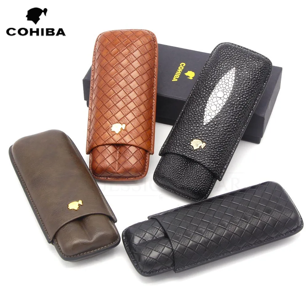 COHIBA Портативный 2/3 трубки хьюмидор коробка Cigare гаджеты путешествия открытый