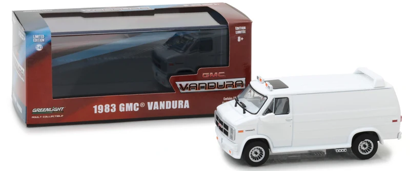 Зеленый светильник 1:43 1983 GMC Vandura на заказ в белом бутике сплава игрушки для детей Детские игрушки модель оригинальная коробка