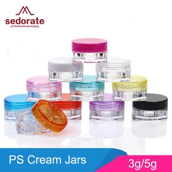 

Sedorate 20 pcs/Lot 3g 5g Plastic Square Bottom Cream Jars Empty Containers For Cosmetic Makeup Case Refillable JX016