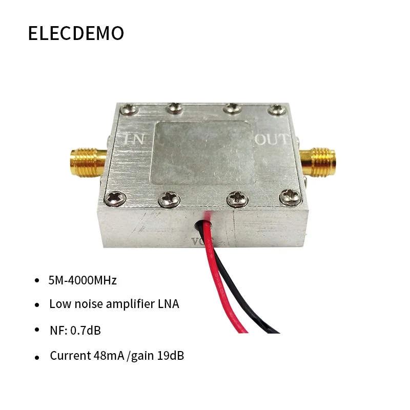 

Low noise amplifier wideband RF signal amplifier LNA (0.005-4GHz 19dB noise 0.7dB) Beidou Function demo Board
