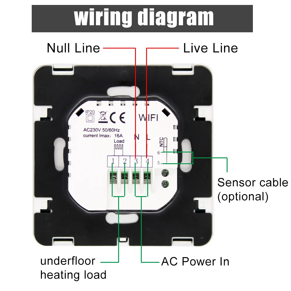 

Smart WiFi Thermostat for Electric Heating Floor Echo Alexa Voice Control Programmable Room Temperature Controller 100-230V 16A
