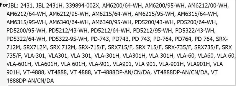 10 шт. сменная диафрагма для JBL 2431 H, 2430 H, 2435, SRX712, SRX714, VLA301, PD5200 CCAR плоский провод