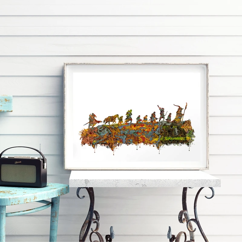 

Lord of the Rings Poster And Print Classic Movie Poster Playroom Wall Art Canvas Painting Watercolor Picture Kids Room Decor
