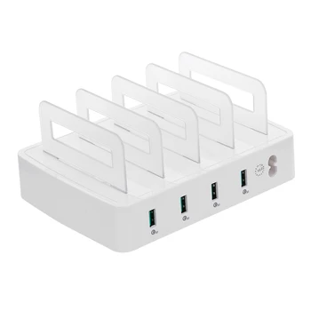 

Smart Charging Station with 4 Ports USB QC3.0 Charging Dock of Universal Compatibility Charging Station for Family and Office