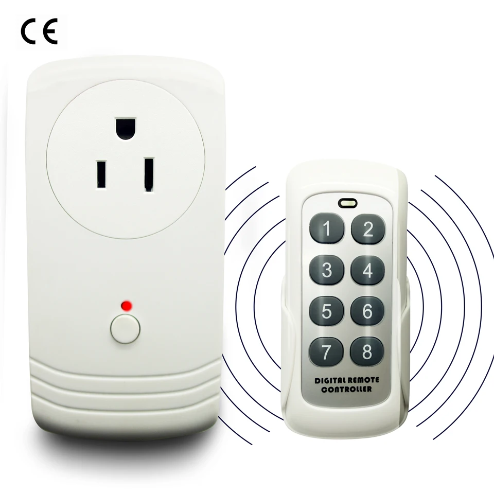 

US Plug With Socket RF 433MHz Wireless Remote Control Power Outlet Light Switch Plug Socket For Smart Home Energy Saving Lights