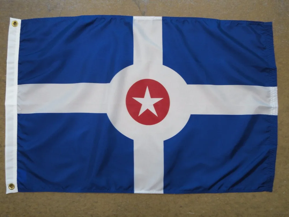 Indianapolis Indiana IN City Indoor Outdoor College Flag Banner metal holes Custom Flagcustom