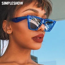 SIMPLESHOW солнцезащитные очки «кошачий глаз» Для женщин Брендовая Дизайнерская обувь в стиле ретро, солнцезащитные очки Мужские солнечные очки солнцезащитные очки без оправы Óculos de sol UV400