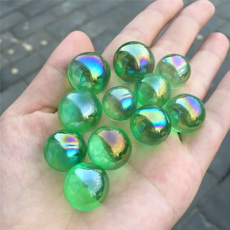 Натуральный кварцевый кристалл Гальваническое Радужное аура шар фэн-шуй для домашнего декора - Цвет: green