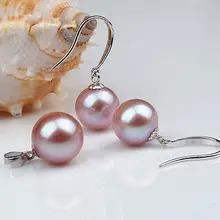 Ювелирные изделия 00707 КОМПЛ. 11 ММ ПРИРОДНЫЙ ЮЖНОГО МОРЯ НЕПОДДЕЛЬНАЯ ИДЕАЛЬНОЕ КРУГЛЫЙ ЗОЛОТОЙ РОЗОВЫЙ ЖЕМЧУГ СЕРЬГИ КУЛОН