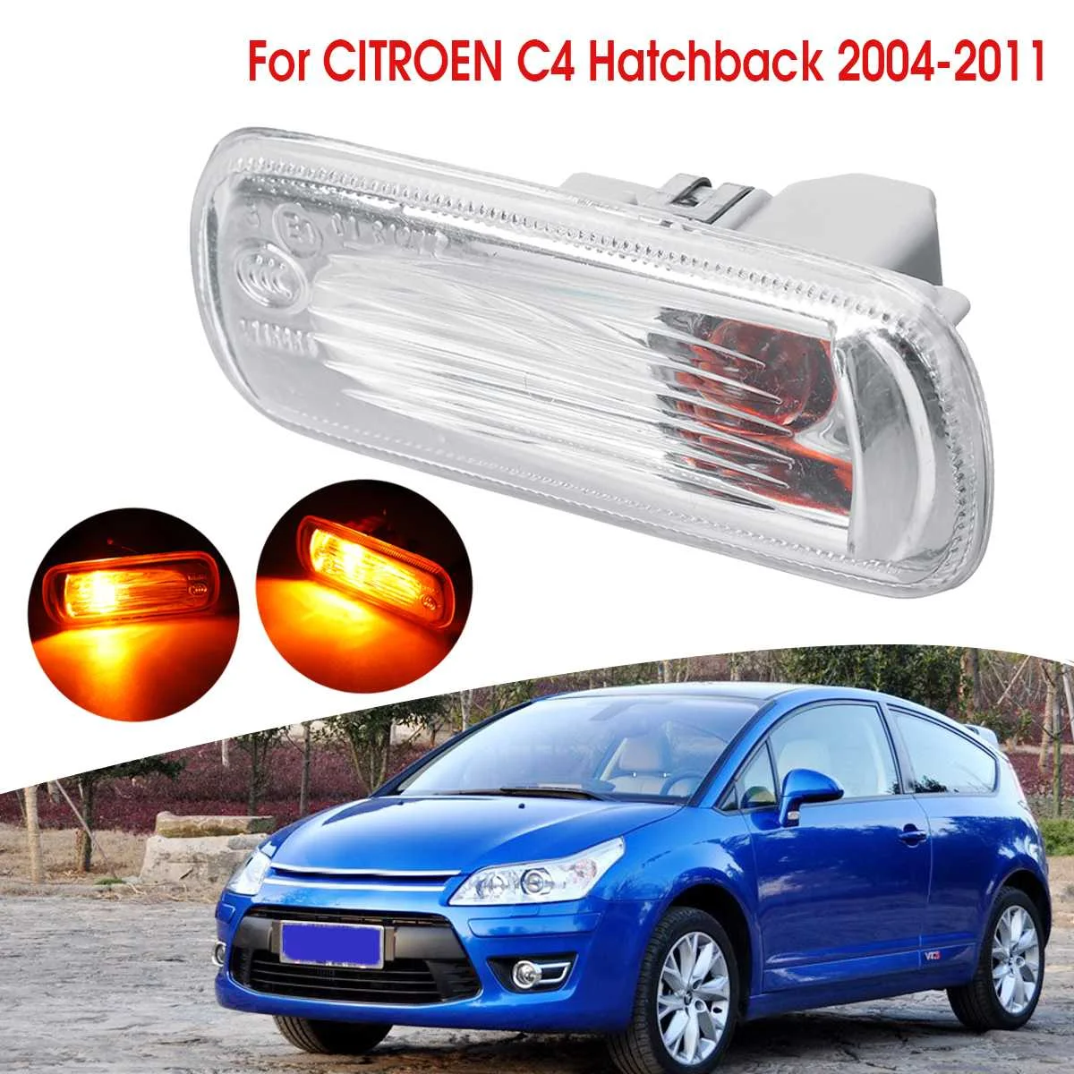 Автомобильный светодиодный индикатор для зеркала янтарный свет заменить зеркало заднего вида Поворотная боковая лампа с лампами для Citroen C4 хэтчбек 2004-2011