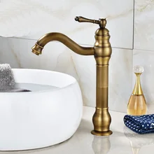 Antique Brass Bathroom Single Hole Basin Faucet Deck Mounted Vanity Sink Mixer Tap KD500 zgrk deck mounted antique brass faucet single hole dual handle bathroom faucets basin mixer tap