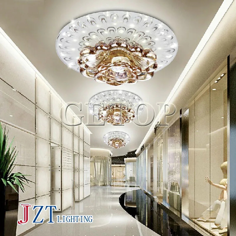 J best price creative LED Crystal ceiling lamp for Corridor living room Bedroom crystal Downlight LED spotlight modern style j best price modern fashion crystal lamp rectangle restaurant ceiling lamp sitting room partition lamps led ceiling light