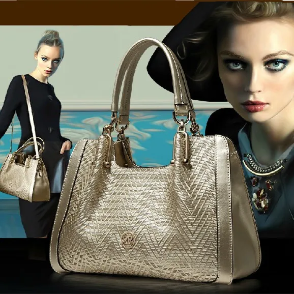 

2016 Cowhide Women Leather Handbag Waterwave Pattern Tote Crossbody Bag Trendy Shoulder Bag New Women Messenger Bags Bolsas