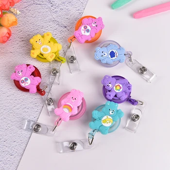 

1Pcs Cartoon Retractable Badge Reel High quality silicone Student Nurse Exihibiton ID Name Card Badge Holder